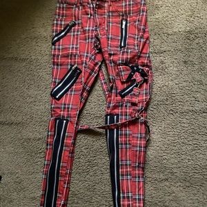 Classic Slim Leg Plaid Bondage Pants Tripp NYC